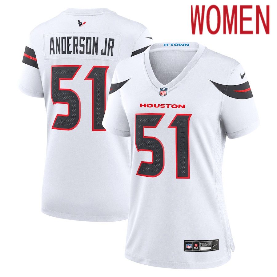 Women Houston Texans #51 Will Anderson Jr. Nike White Game NFL Jersey